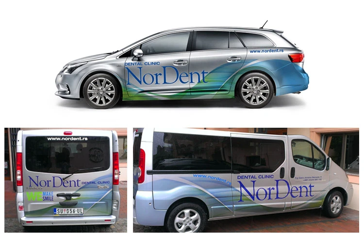 NorDent graphics applied to a station wagon.