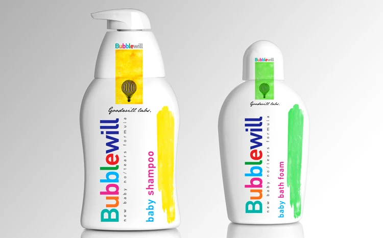 Goodwill Pharma Bubblewill baby shampoo and bath packaging.