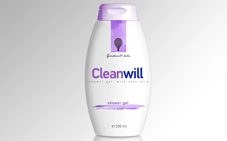 Goodwill Pharma Cleanwill shower gel packaging.