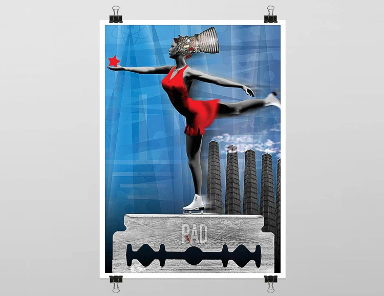 Illustrated skater poster from the supplied Experimento series.