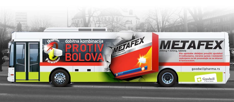 Metafex campaign applied to public transport.