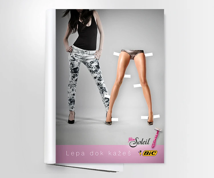 BIC Miss Soleil shaver print advertisement.
