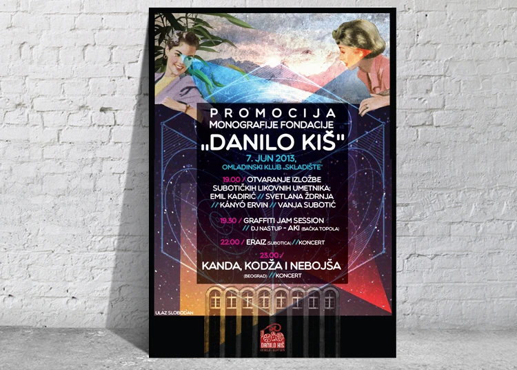 Danilo Kiš Foundation event poster for a Kanda, Kodža i Nebojša programme.